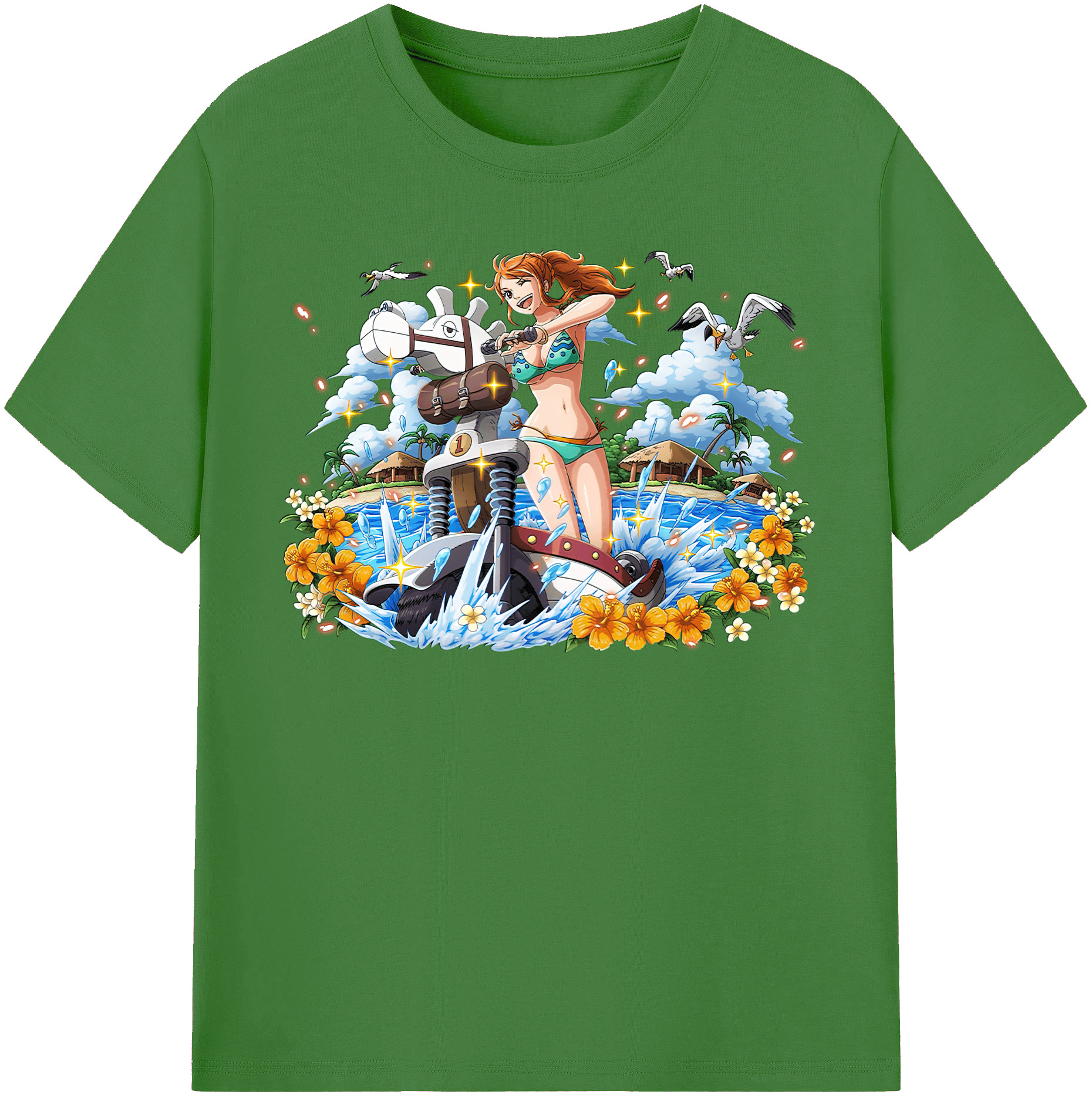 （画像用） ワンピース ナミ ONE PIECE Nami レディースカジュアルプリントTシャツ（綿100％）